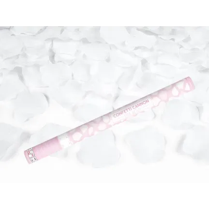 Tuba z płatkami róż, biały, 80cm Tuba z płatkami róż, biały, 80cm