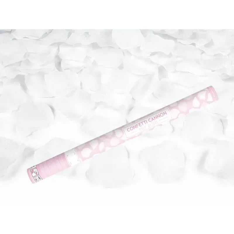 Tuba z płatkami róż, biały, 80cm Tuba z płatkami róż, biały, 80cm