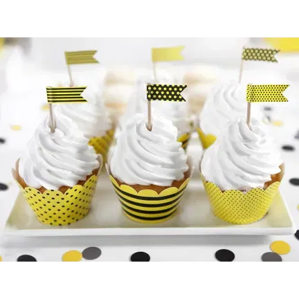 Flagietki na piku mini Pszczółka, mix, 7cm