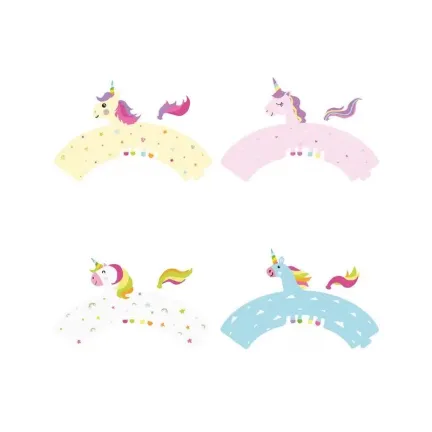 Owijki do babeczek, jednorożce/8szt.