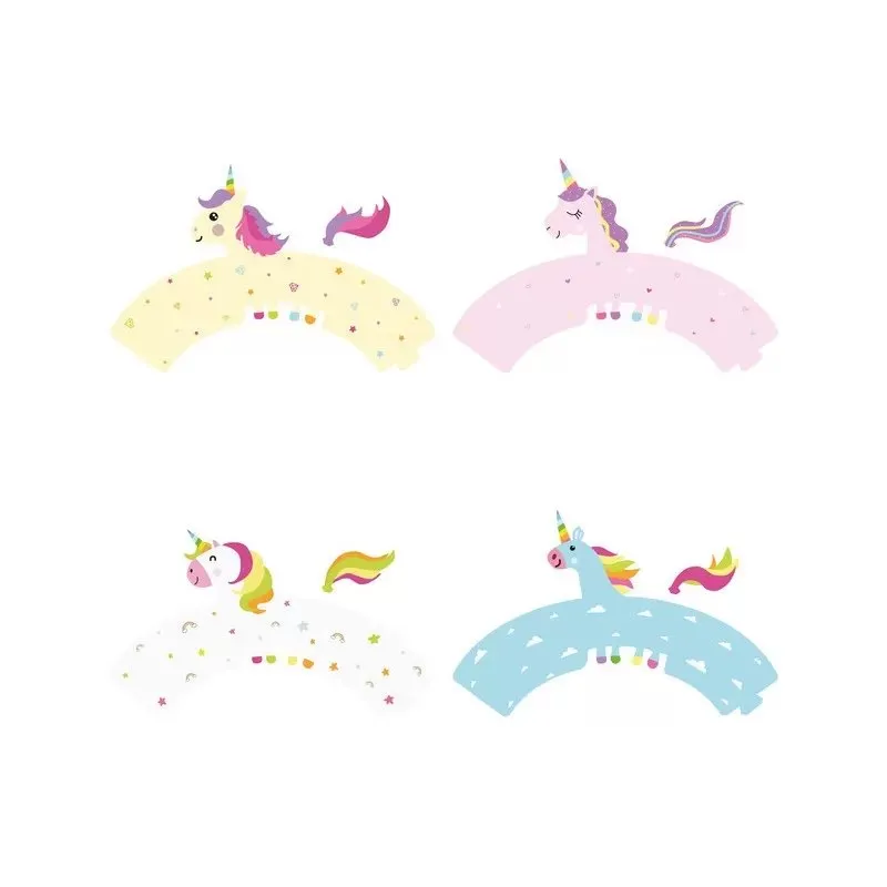 Owijki do babeczek, jednorożce/8szt.