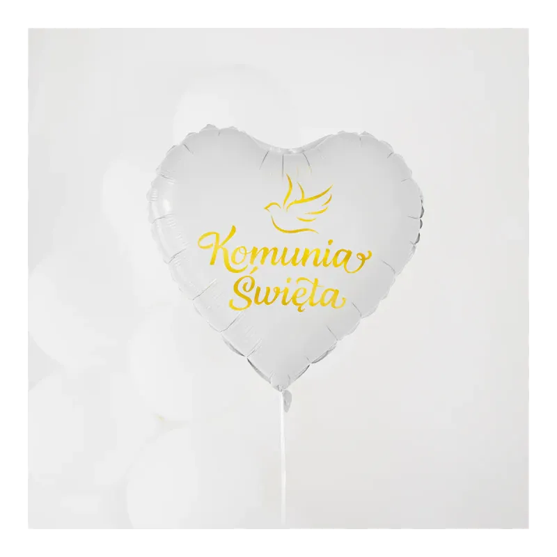 Serce Komunia Święta balon foliowy, złoty/45cm Serce Komunia Święta balon foliowy, złoty/45cm