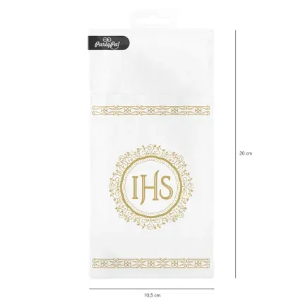 Kieszonki na sztućce IHS biało-złote 16szt. 