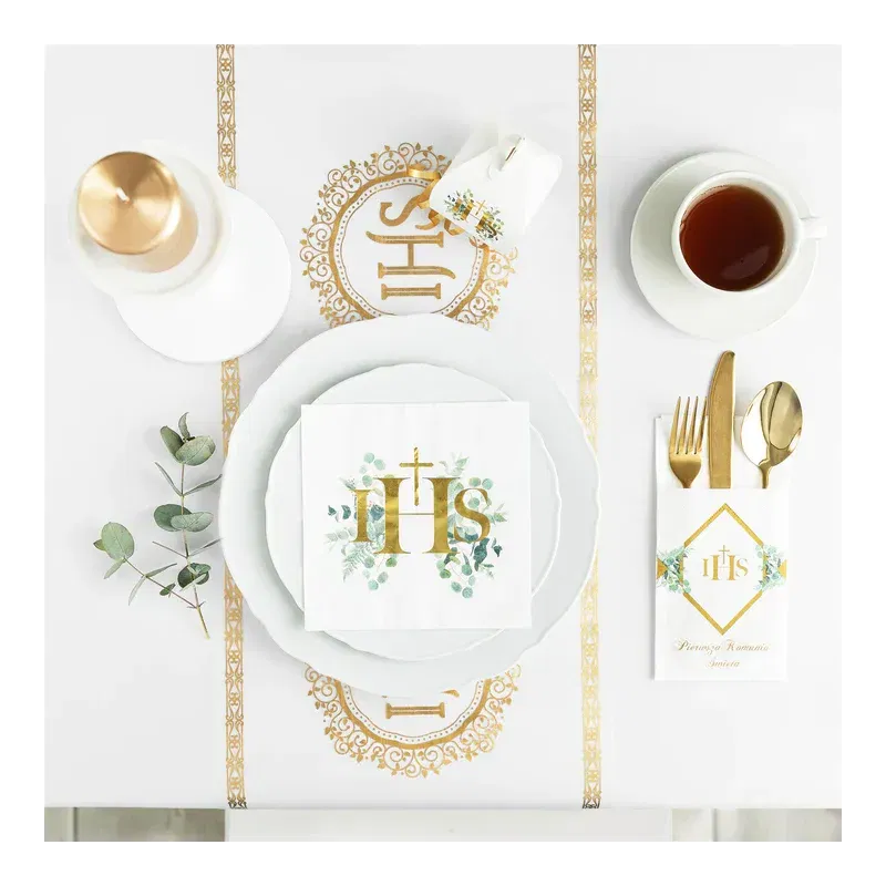 Serwetki na sztućce z nadrukiem IHS Pierwsza Komunia Święta/16szt. Serwetki na sztućce z nadrukiem IHS Pierwsza Komunia Święta/16szt.