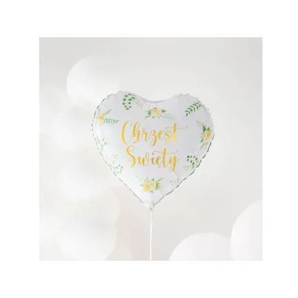 Balon foliowy serce Chrzest Święty 45cm,1 szt.