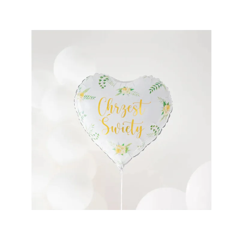 Balon foliowy serce Chrzest Święty 45cm,1 szt.