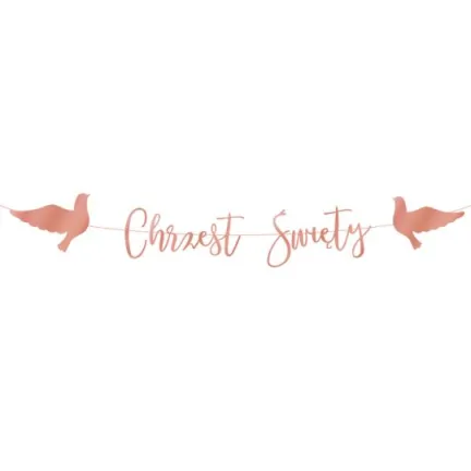 Baner Chrzest Święty ,złoty róż