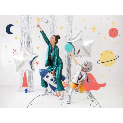 Balon Gwiazda, Srebrna 70 cm, foliowy Balon Gwiazda, Srebrna 70 cm, foliowy