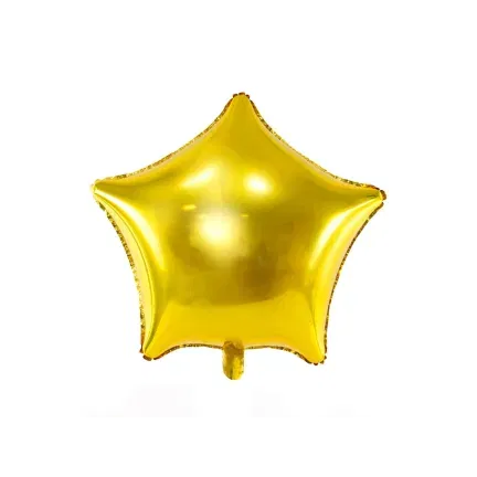 Balon Gwiazda, Złota 70 cm, foliowy