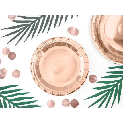 Talerzyki różowe złoto, 18cm/6szt. Talerzyki różowe złoto, 18cm/6szt.