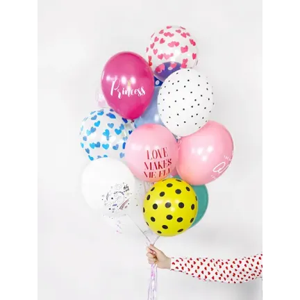 Balony Crystal Clear w błękitne serduszka 6szt., 30cm Balony Crystal Clear w błękitne serduszka 6szt., 30cm