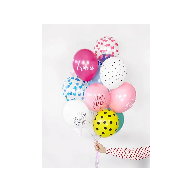 Balony Crystal Clear w błękitne serduszka 6szt., 30cm Balony Crystal Clear w błękitne serduszka 6szt., 30cm