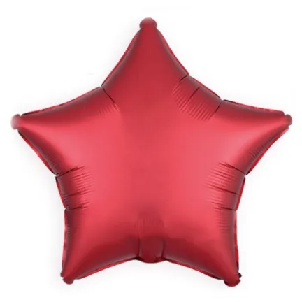 Balon gwiazda, matowa czerwień, 45cm