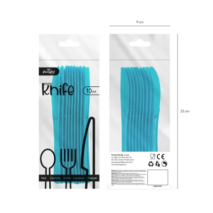 Nóż plastikowy niebieski 10szt.