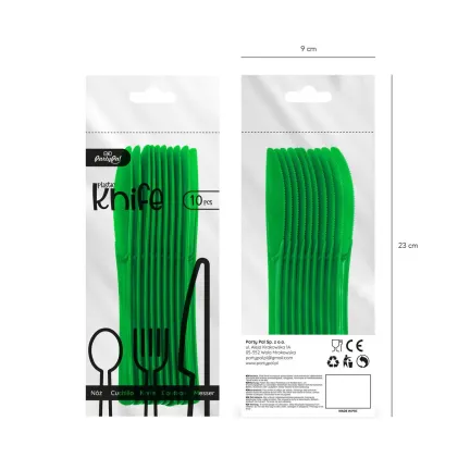 Nóż plastikowy zielony 10szt.