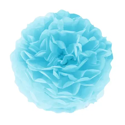 Pompon bibułowy, błękitny, 25 cm