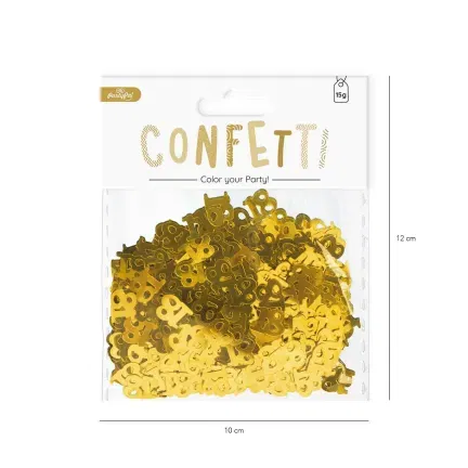 Konfetti foliowe 15 g - złote cyfry 18