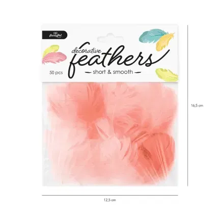 Konfetti piórka krótkie 50 szt. - brzoskwiniowe