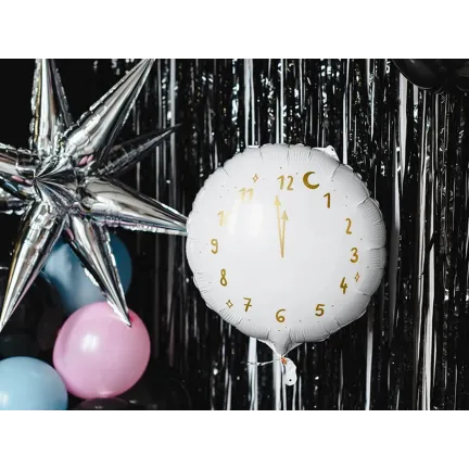 Balon Zegar biały, 45cm Balon Zegar biały, 45cm