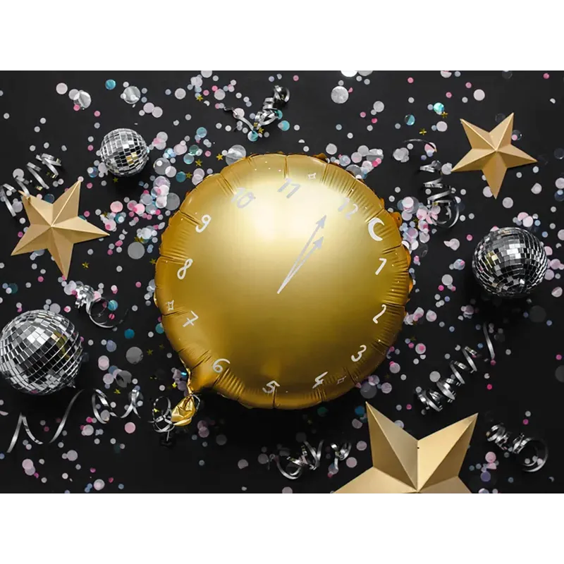 Balon Zegar złoty, 45cm