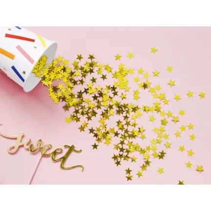 Konfetti Gwiazdki, złoty, 10mm, 30g