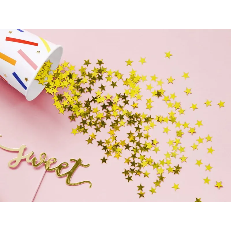 Konfetti Gwiazdki, złoty, 10mm, 30g
