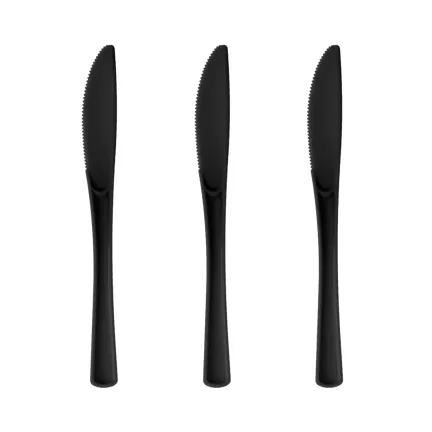 Noże plastikowe duże czarne 10szt.