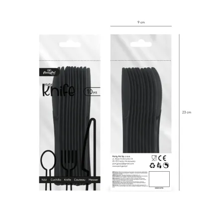 Noże plastikowe duże czarne 10szt. Noże plastikowe duże czarne 10szt.