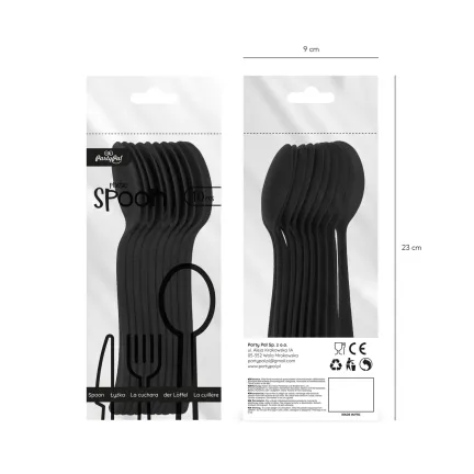 Łyżki plastikowe duże czarne 10szt.