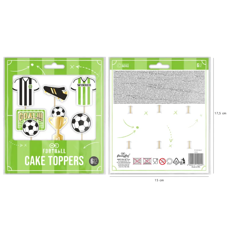 Toppery na tort Football 6szt. Toppery na tort Football 6szt.