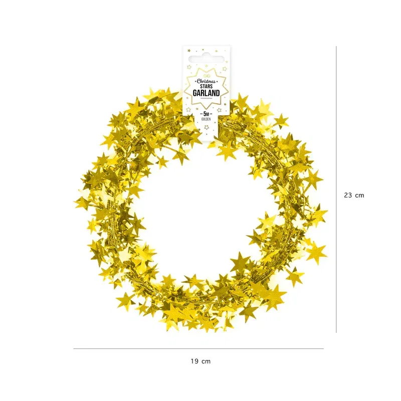 Girlanda z gwiazdek złota 5m Girlanda z gwiazdek złota 5m