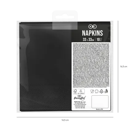 Serwetki czarne złote kropki 10szt. Serwetki czarne złote kropki 10szt.