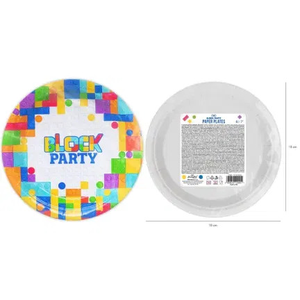 Talerzyk papierowy Klocki 7cali 6szt. Talerzyk papierowy Klocki 7cali 6szt.