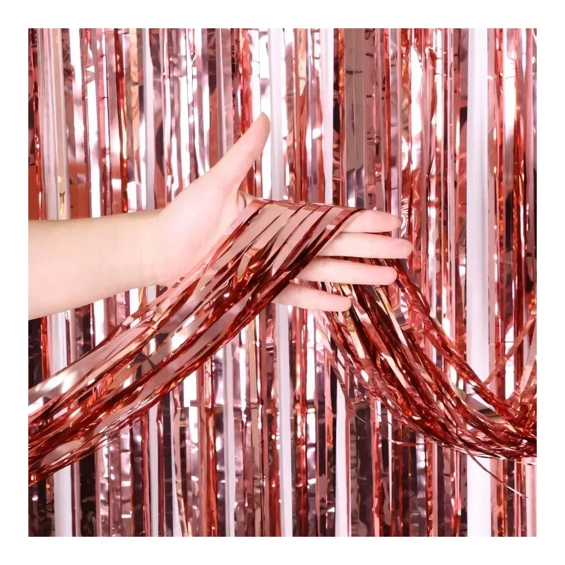 KURTYNA DEKORACYJNA Foliowa Rose Gold 100x200 cm KURTYNA DEKORACYJNA Foliowa Rose Gold 100x200 cm