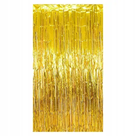 KURTYNA DEKORACYJNA Foliowa Złota Gold 100x200 cm KURTYNA DEKORACYJNA Foliowa Złota Gold 100x200 cm