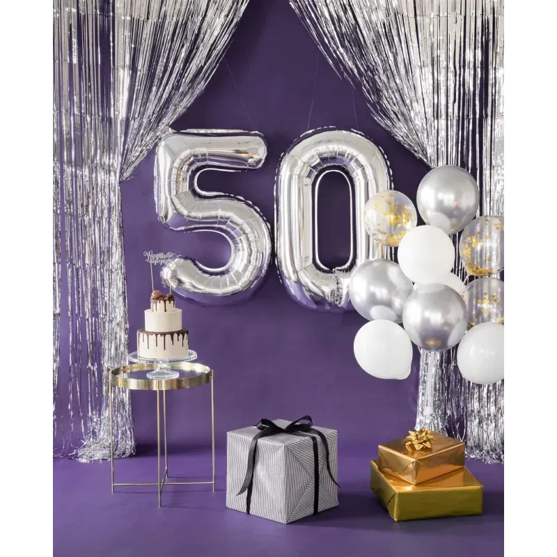 KURTYNA DEKORACYJNA Foliowa Srebrna Silver 100x200 cm