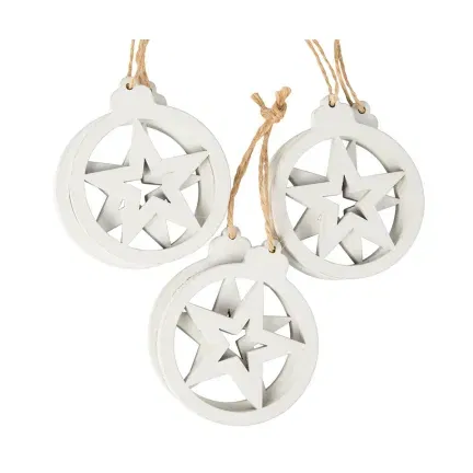 Zawieszki Białe Gwiazdki, 6szt. Zawieszki Białe Gwiazdki, 6szt.