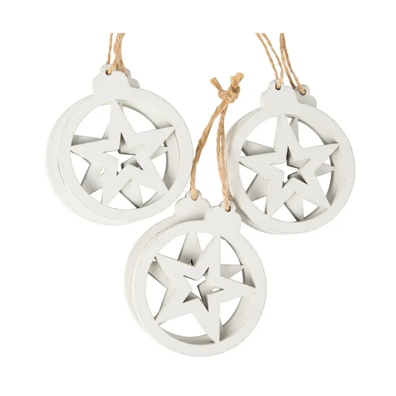 Zawieszki Białe Gwiazdki, 6szt. Zawieszki Białe Gwiazdki, 6szt.