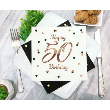 Serwetki Happy 50 Birthday, 33x33cm, 20szt. Serwetki Happy 50 Birthday, 33x33cm, 20szt.