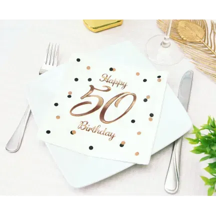 Serwetki Happy 50 Birthday, 33x33cm, 20szt. Serwetki Happy 50 Birthday, 33x33cm, 20szt.