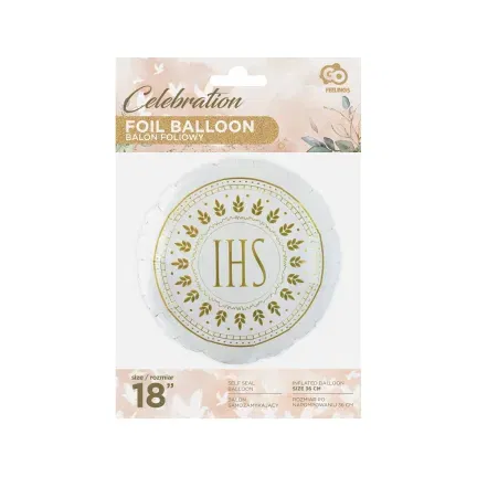 Balon foliowy IHS, okrągły 18 cali Balon foliowy IHS, okrągły 18 cali
