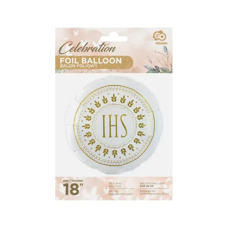 Balon foliowy IHS, okrągły 18 cali Balon foliowy IHS, okrągły 18 cali