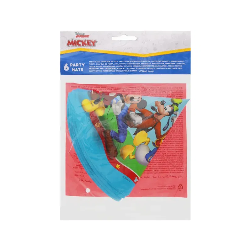 Czapeczki papierowe Mickey Rock The House, 6 szt.
