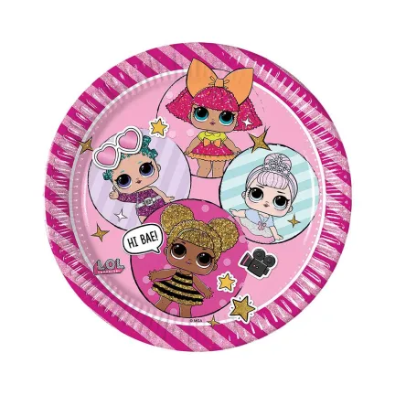 Talerzyki papierowe LOL Glitterati, 23 cm, 8 szt. (plastic-free) Talerzyki papierowe LOL Glitterati, 23 cm, 8 szt. (plastic-free)