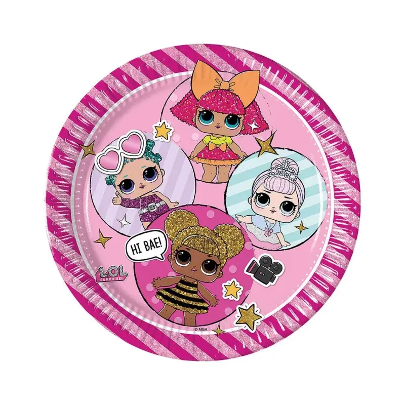 Talerzyki papierowe LOL Glitterati, 23 cm, 8 szt. (plastic-free) Talerzyki papierowe LOL Glitterati, 23 cm, 8 szt. (plastic-free)