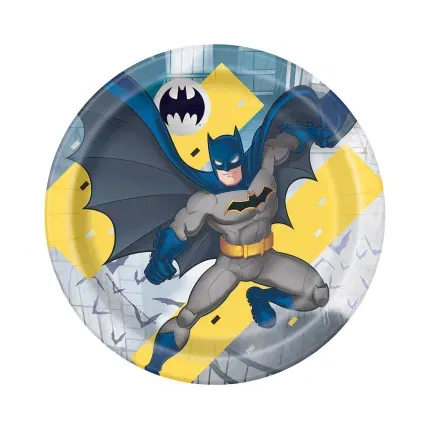 Talerzyki papierowe Batman, 23 cm, 8 (plastic-free) Talerzyki papierowe Batman, 23 cm, 8 (plastic-free)