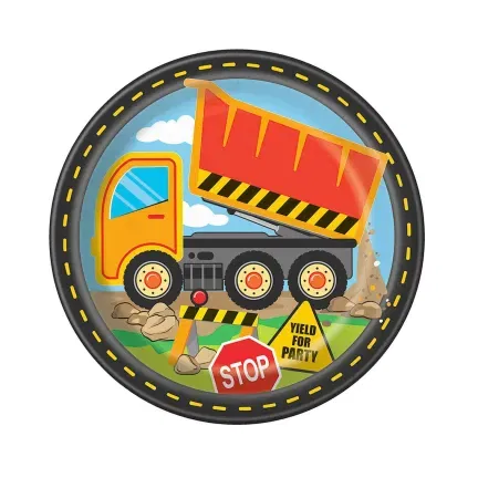 Talerzyki papierowe BUDOWA, 23 cm, 8 szt. (plastic-free)