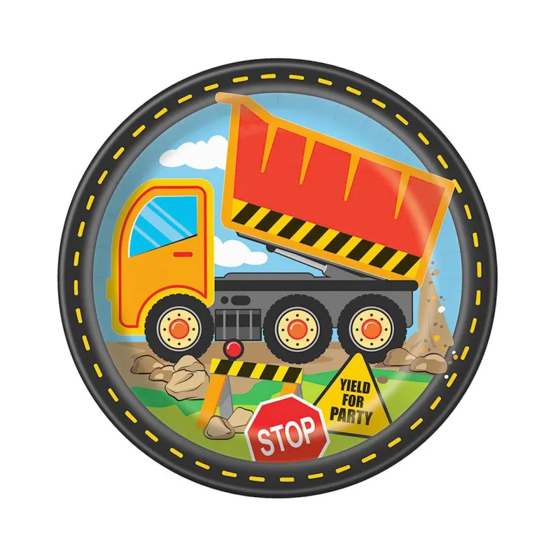 Talerzyki papierowe BUDOWA, 23 cm, 8 szt. (plastic-free)