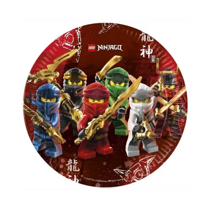 Talerzyki papierowe Lego Ninjago, 23cm, 8 szt. (plastic-free)