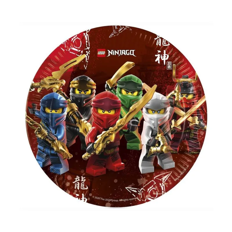 Talerzyki papierowe Lego Ninjago, 23cm, 8 szt. (plastic-free)